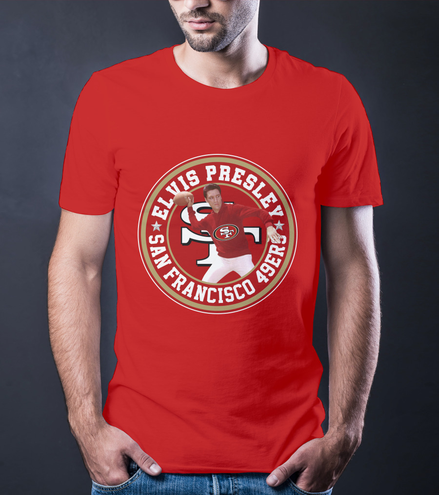 Elvis Presley San Francisco 49ers Football Player Circle T-Shirt