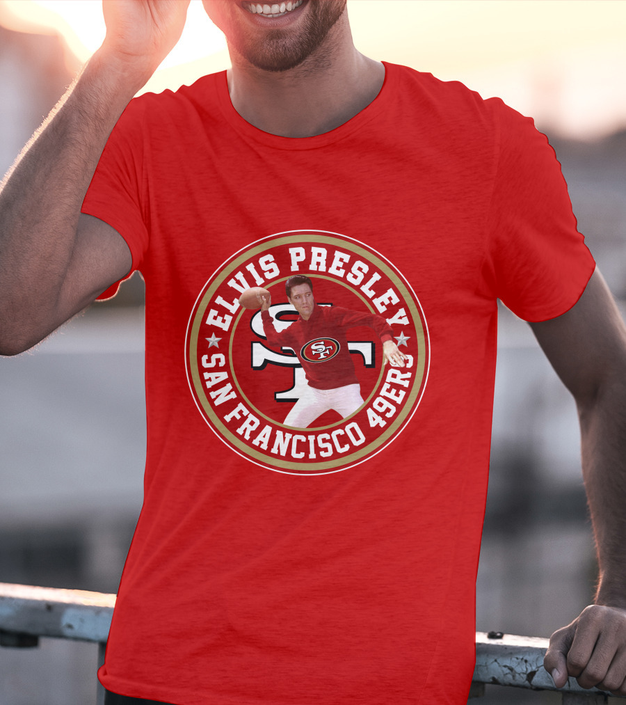 Elvis Presley San Francisco 49ers Football Player Circle T-Shirt