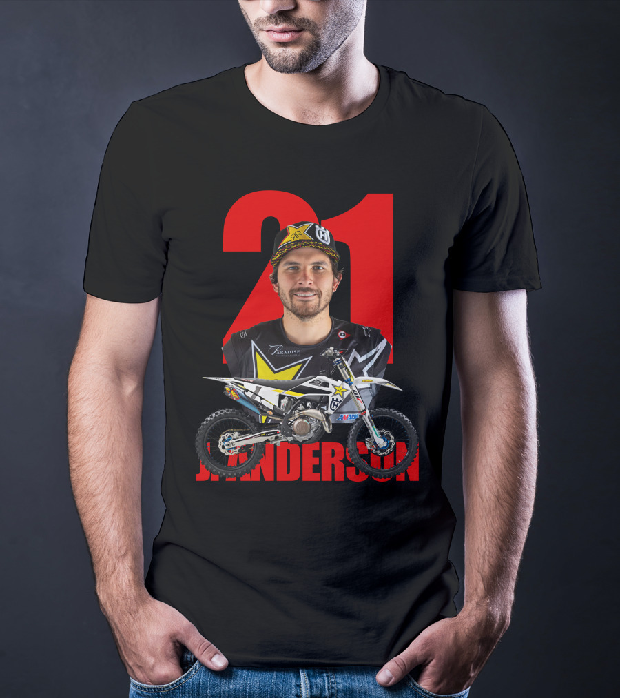 Jason Anderson 21 Motocross Star With Bike And Number T-Shirt