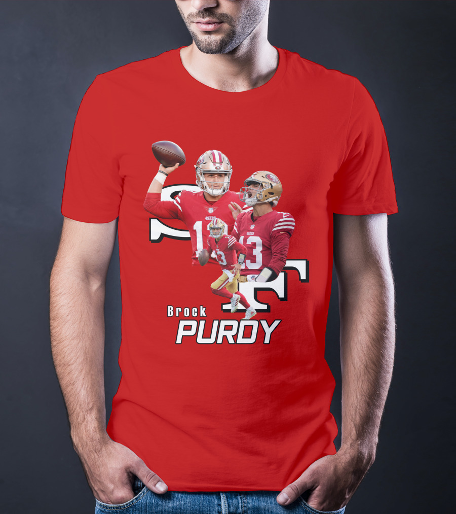 Brock Purdy NFL Quarterback Action Collage T-Shirt