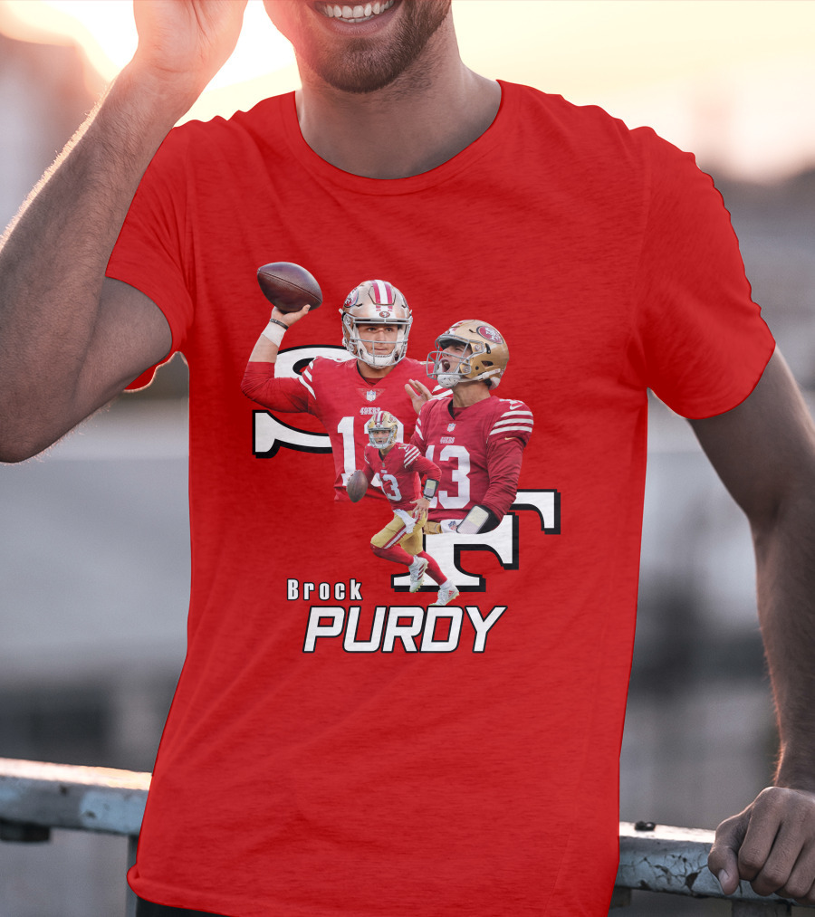 Brock Purdy NFL Quarterback Action Collage T-Shirt