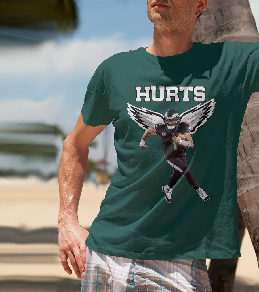 Hurts Eagles Quarterback Wings Football T-Shirt