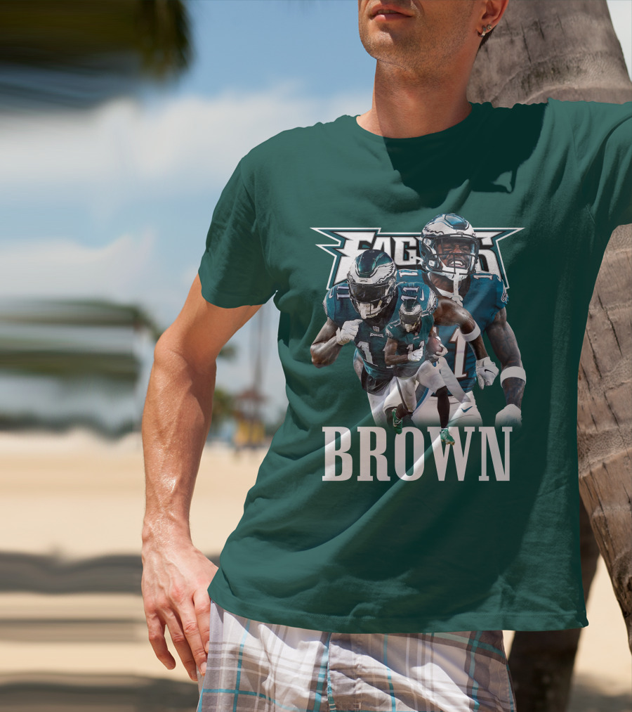 Philadelphia Eagles AJB11 Football Action Collage T-Shirt