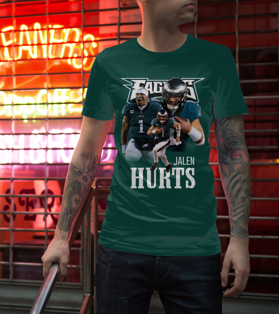 Eagles JH 01 Quarterback Trio Football Highlight T-Shirt