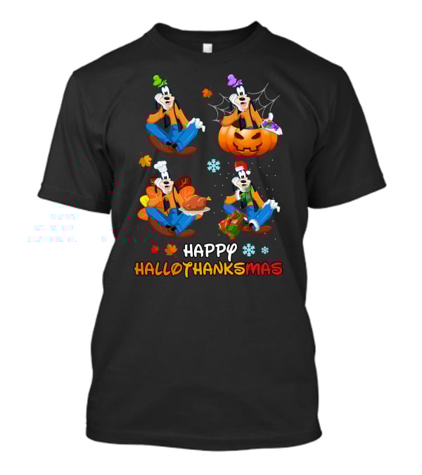 Happy Hallothanksmas Goofy Pumpkin Turkey Gift T-Shirt