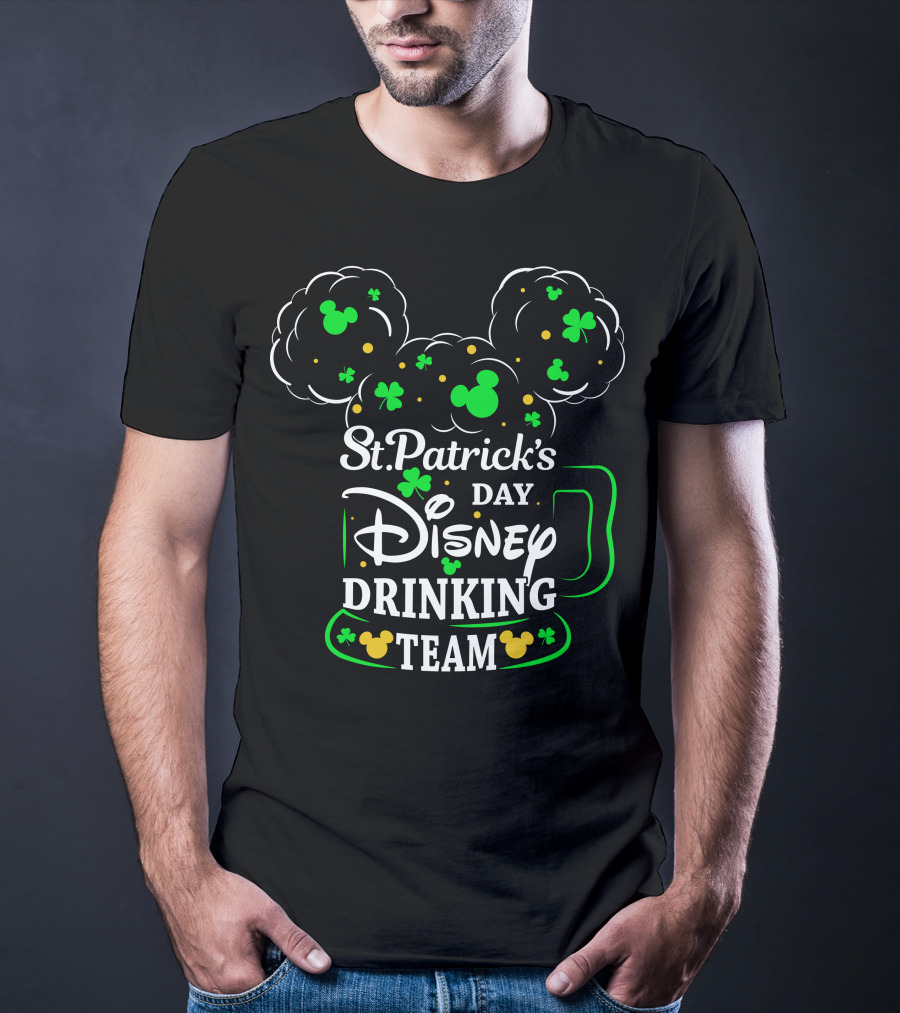 St. Patrick's Day Disney Drinking Team Shamrocks And Mickey Heads T-Shirt