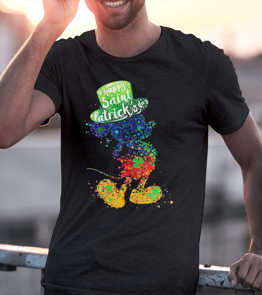 Happy Saint Patrick's Day Mickey Mouse Colorful T-Shirt