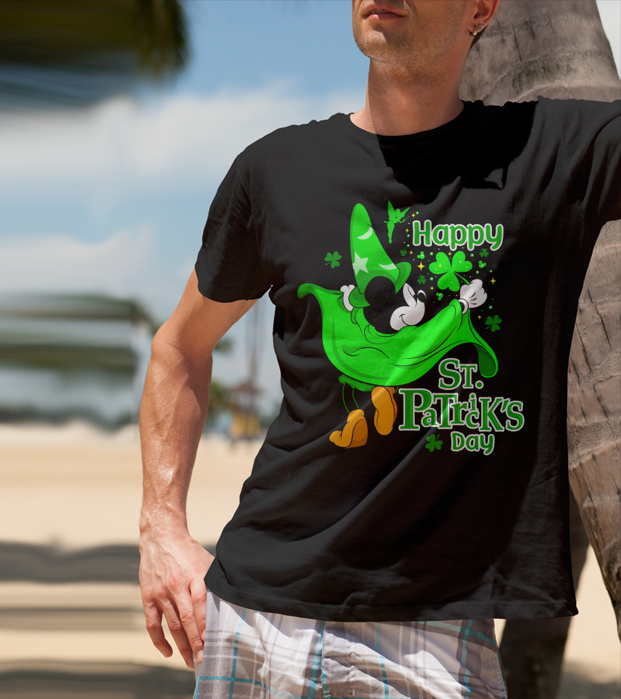 Happy St. Patrick's Day Mickey Fantasia Clover Magic T-Shirt