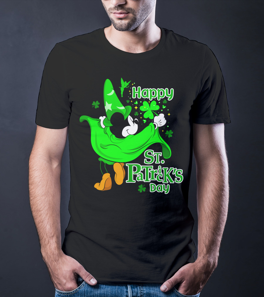 Happy St. Patrick's Day Mickey Fantasia Clover Magic T-Shirt