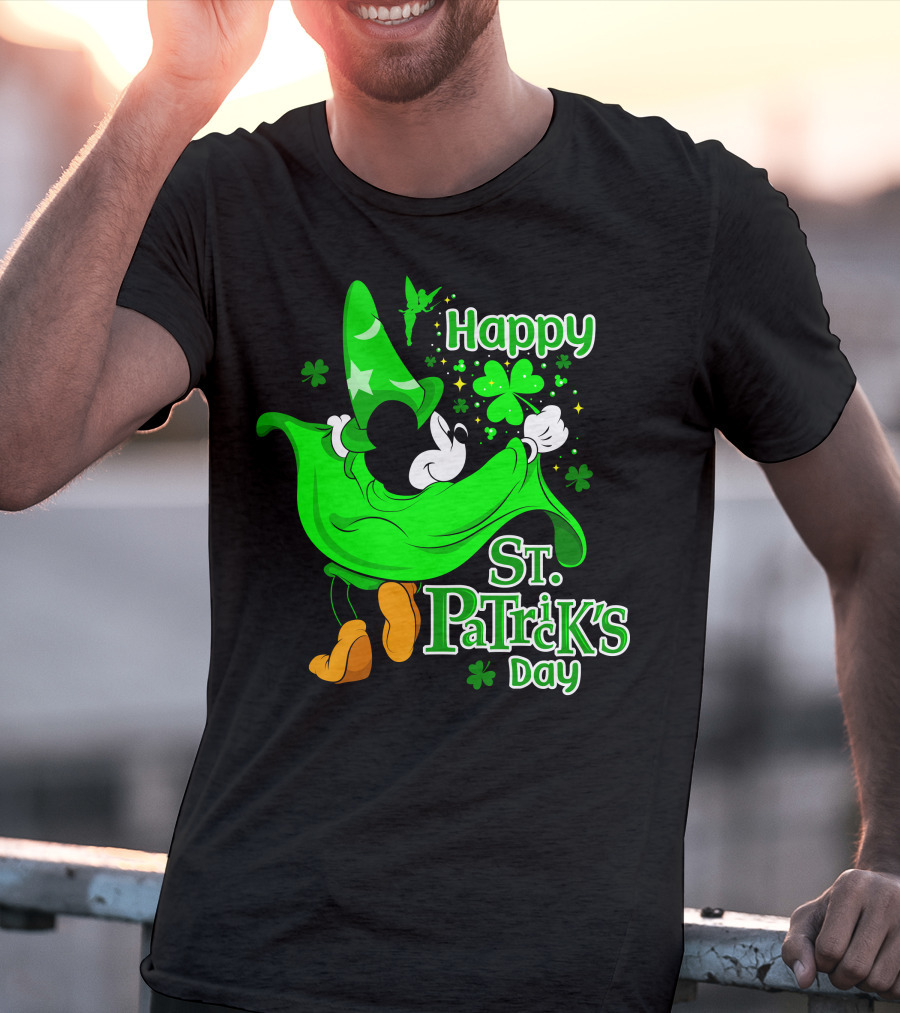 Happy St. Patrick's Day Mickey Fantasia Clover Magic T-Shirt