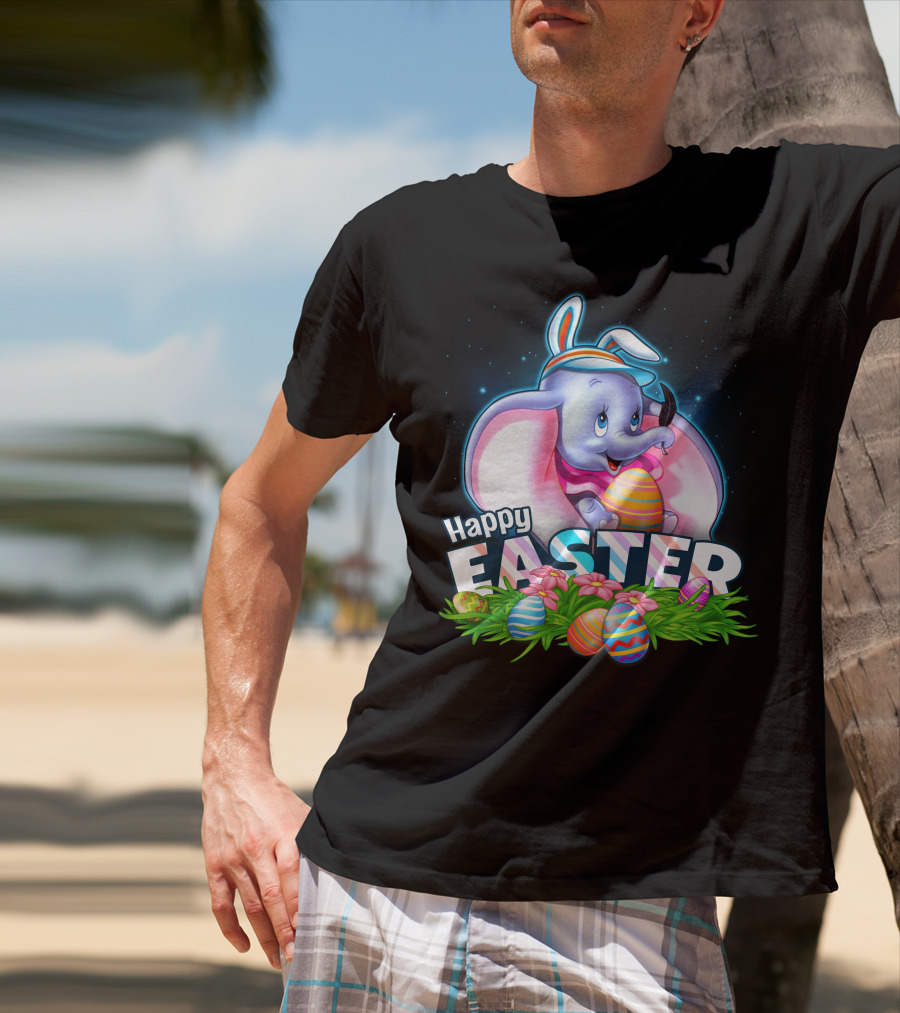 Dumbo Happy Easter Eggs And Bunny Ears Celebration T-Shirt