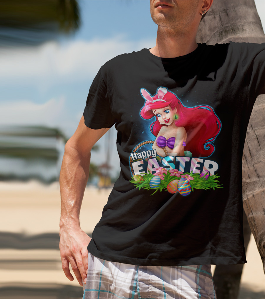 Happy Easter Ariel With Easter Eggs And Bunny Ears T-Shirt
