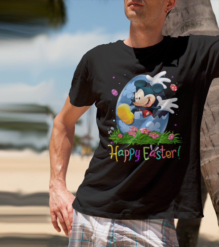 Mickey Mouse Happy Easter Egg Celebration T-Shirt