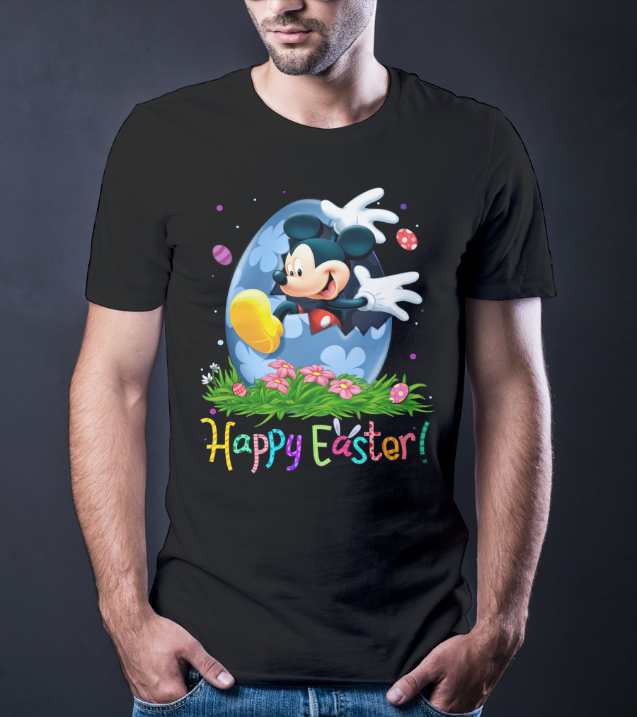 Mickey Mouse Happy Easter Egg Celebration T-Shirt