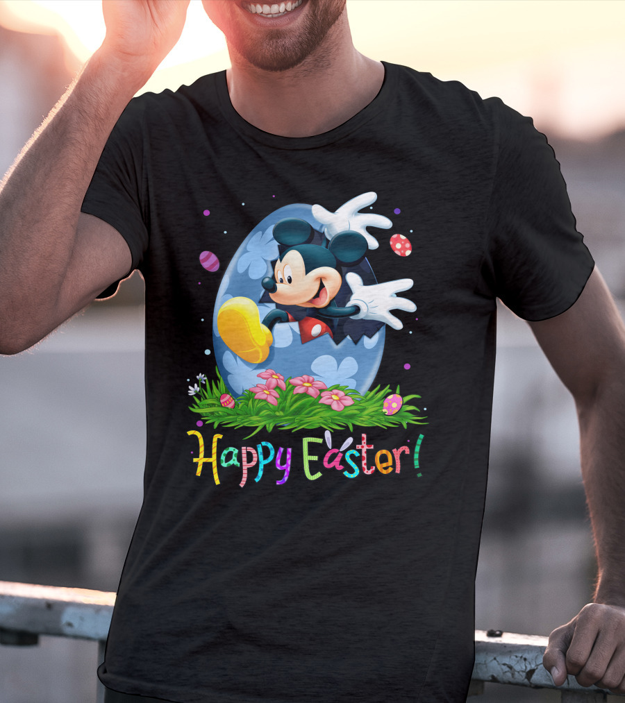 Mickey Mouse Happy Easter Egg Celebration T-Shirt