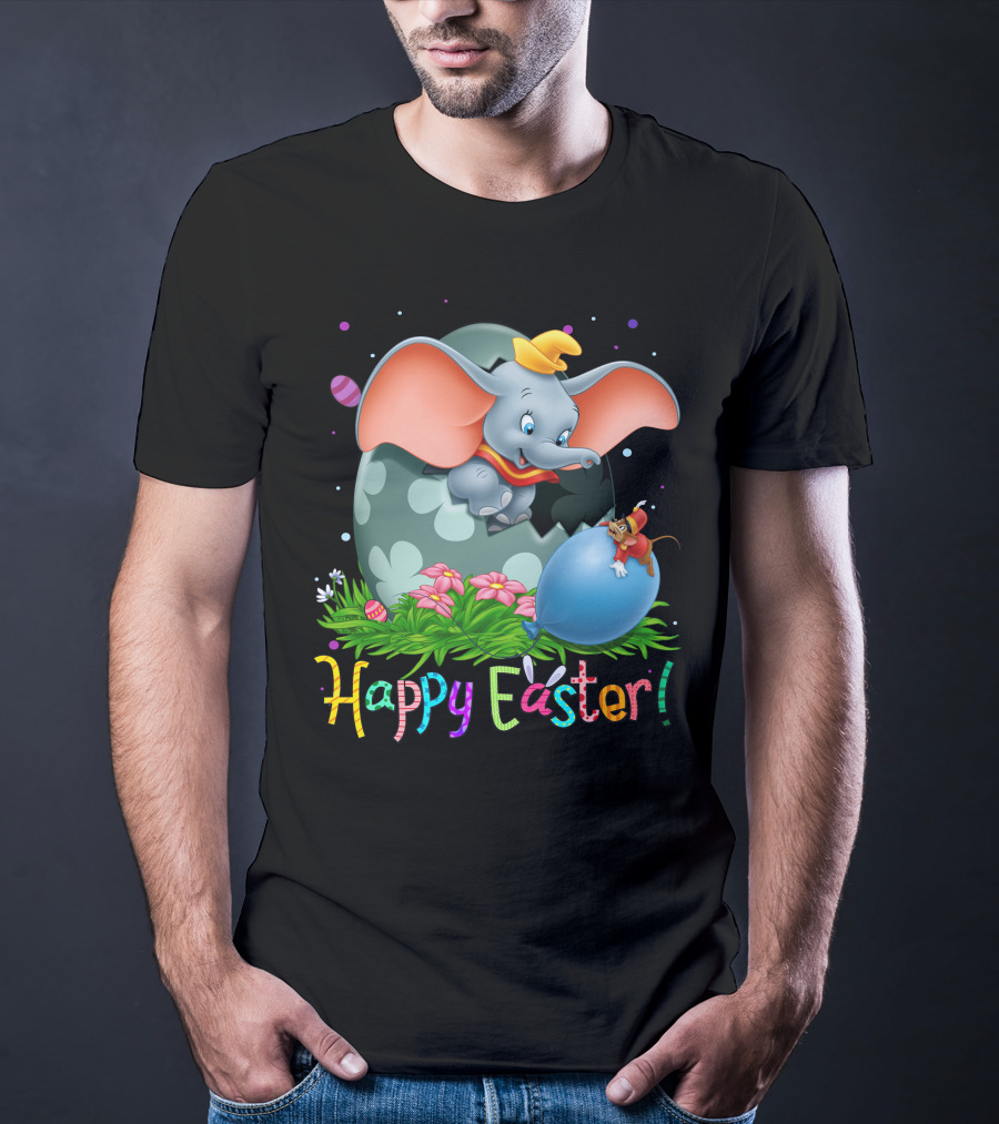 Happy Easter Dumbo Elephant In Easter Egg Scene T-Shirt