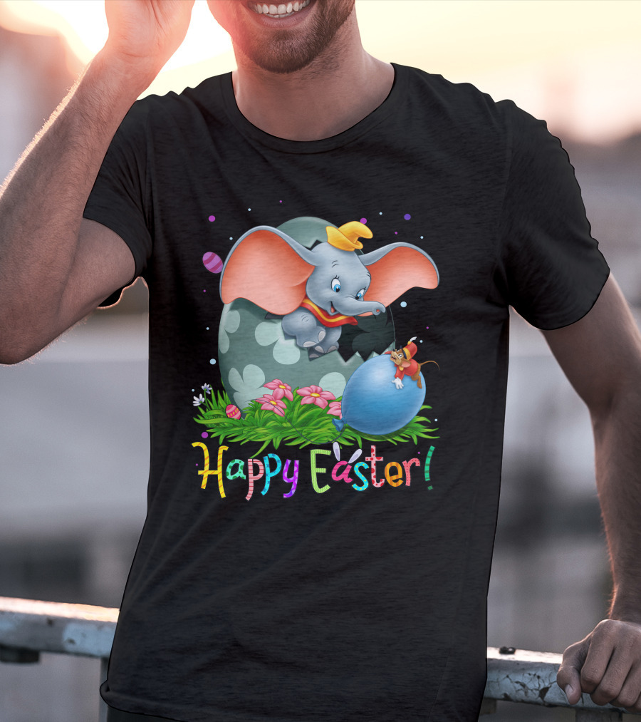 Happy Easter Dumbo Elephant In Easter Egg Scene T-Shirt