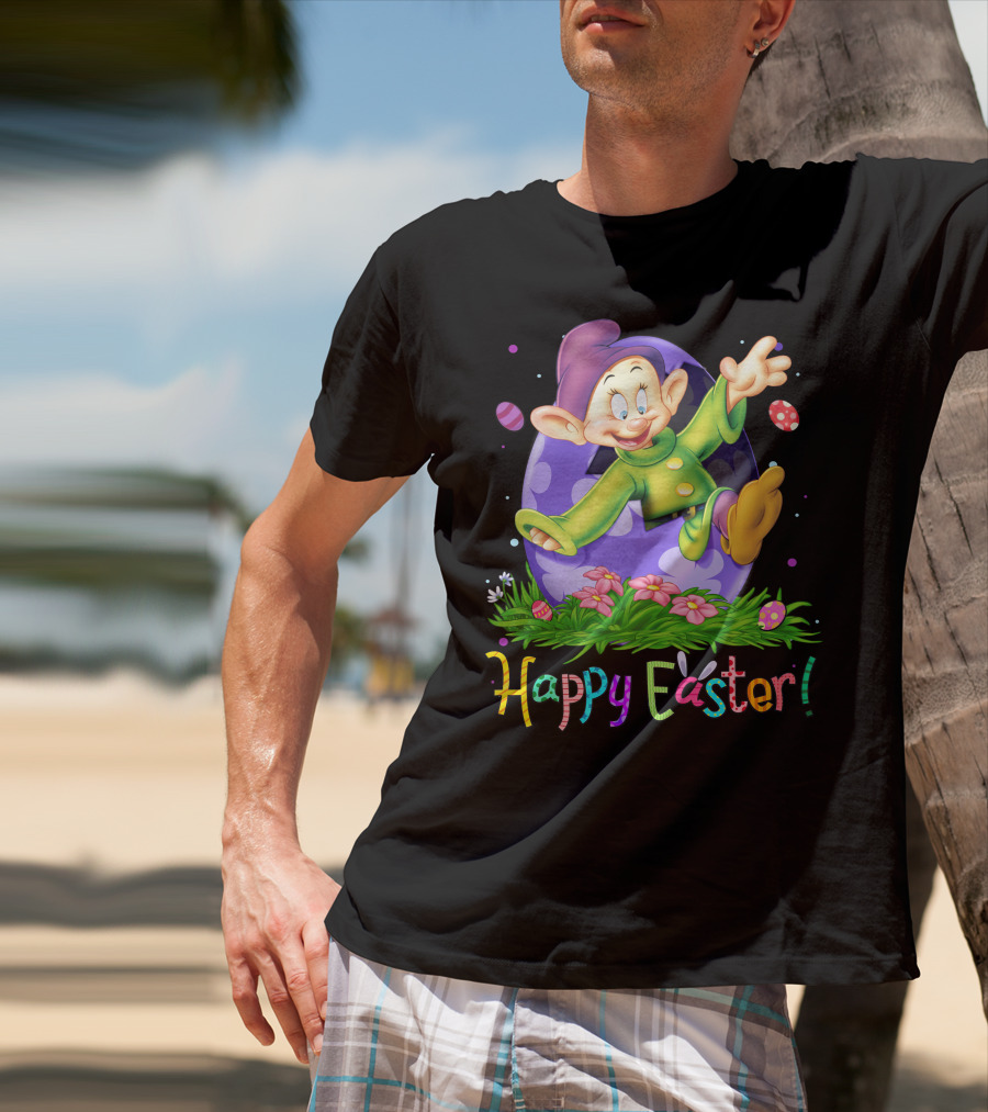Happy Easter Dopey Disney Seven Dwarfs Purple Egg Celebration T-Shirt