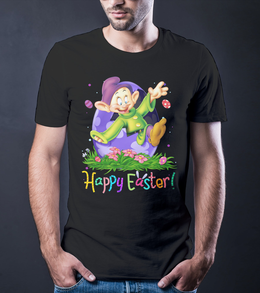 Happy Easter Dopey Disney Seven Dwarfs Purple Egg Celebration T-Shirt