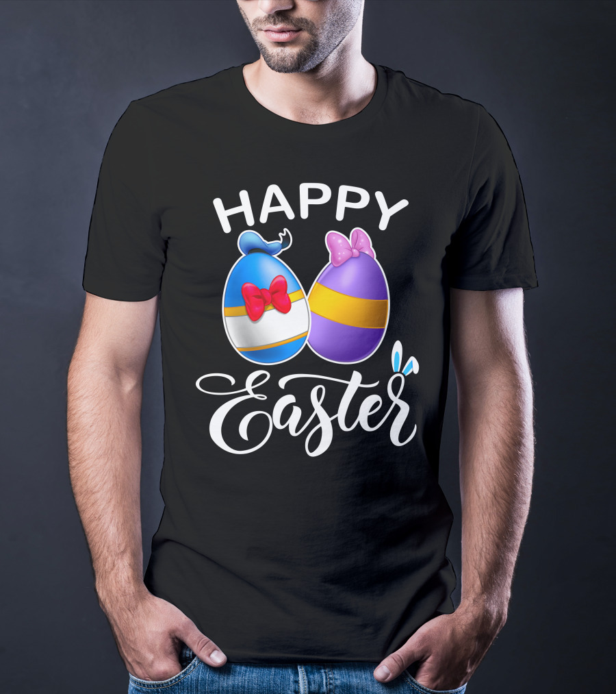 Happy Easter Donald Daisy Eggs With Bows T-Shirt