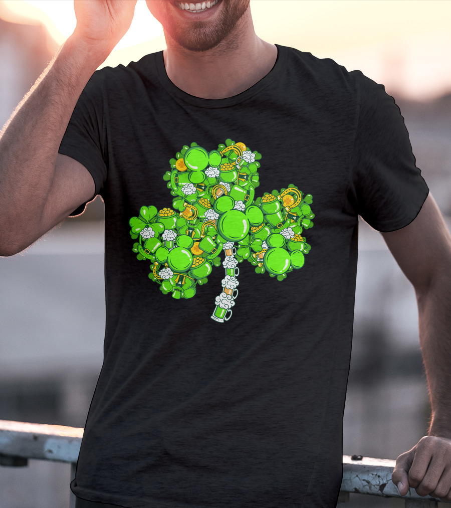Shamrock Mickey Mouse St. Patrick's Day Elements T-Shirt