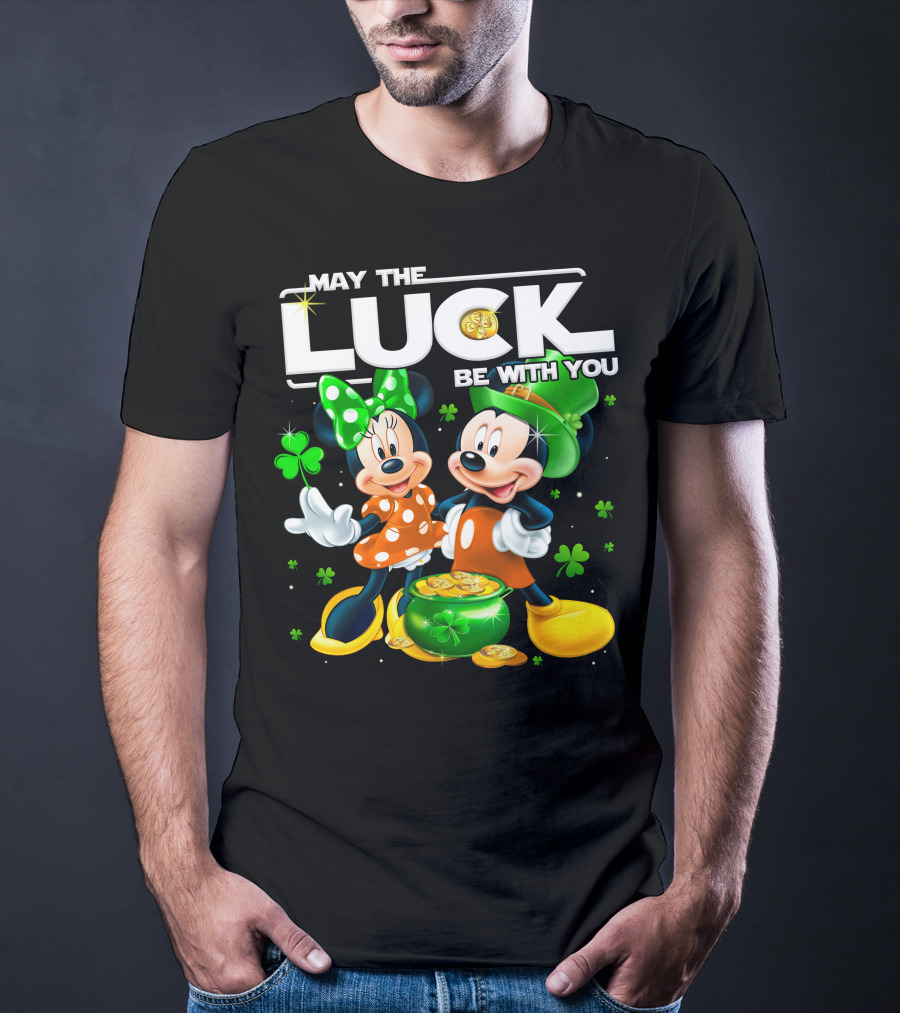 May The Luck Be With You Mickey And Minnie St. Patrick's Theme T-Shirt