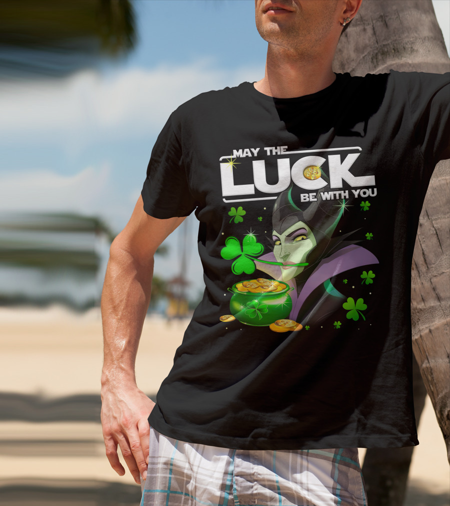 May The Luck Be With You Maleficent Clovers Coins Pot T-Shirt