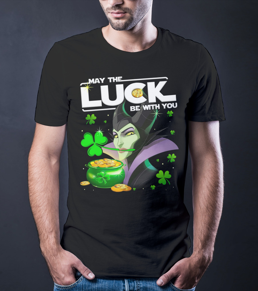 May The Luck Be With You Maleficent Clovers Coins Pot T-Shirt
