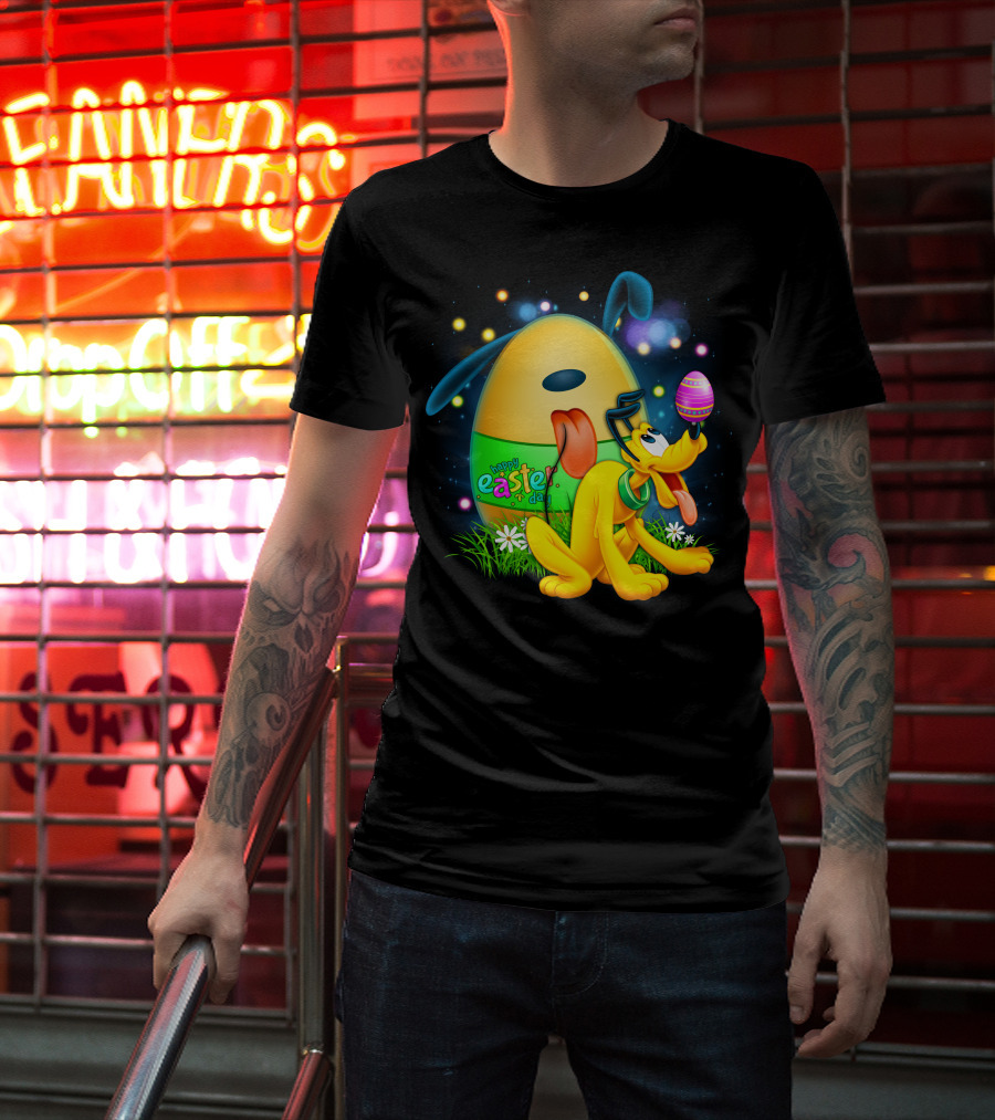 Pluto Happy Easter Egg Balancing T-Shirt