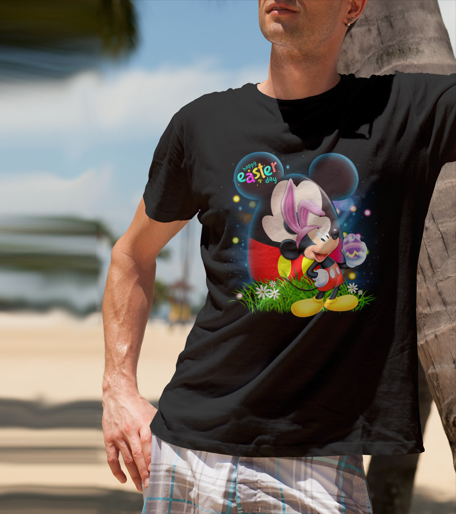 Happy Easter Day Mickey Mouse Egg Hunt Celebration T-Shirt