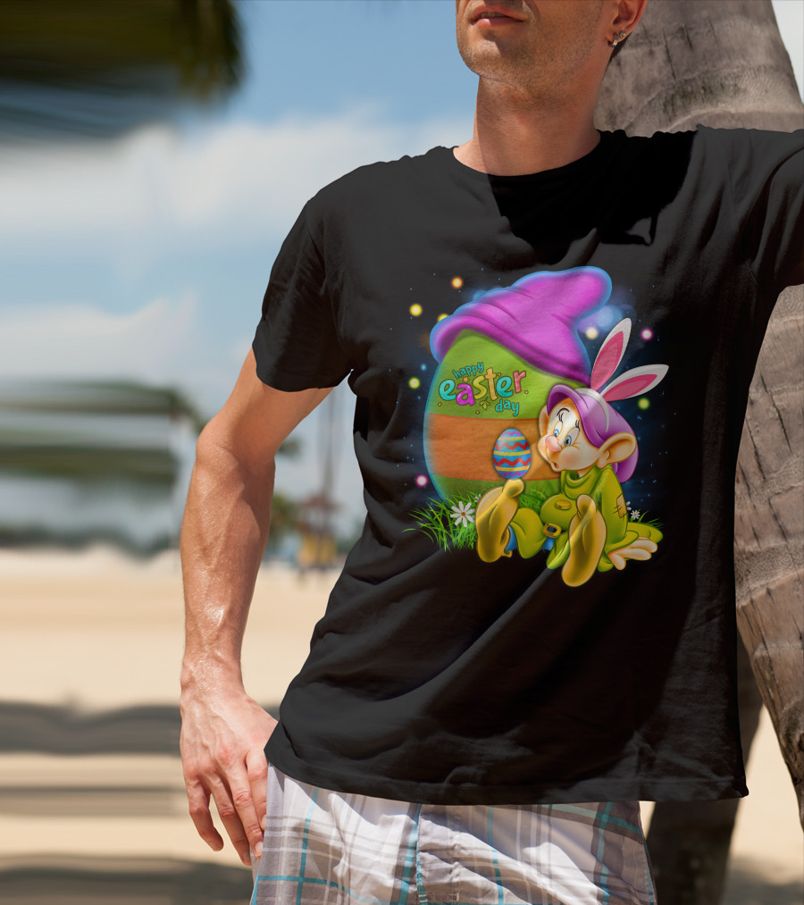 Happy Easter Day Dopey With Colorful Egg And Bunny Ears T-Shirt