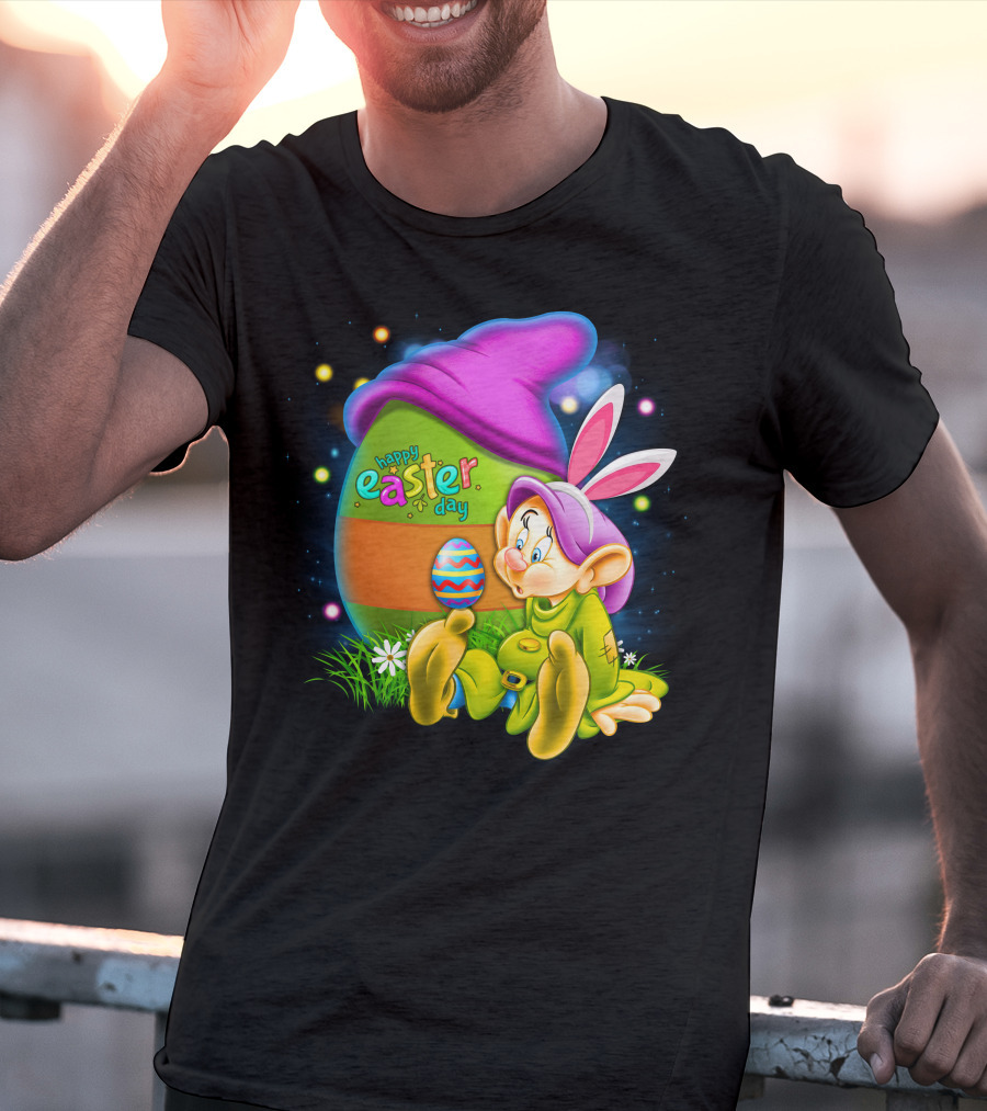 Happy Easter Day Dopey With Colorful Egg And Bunny Ears T-Shirt