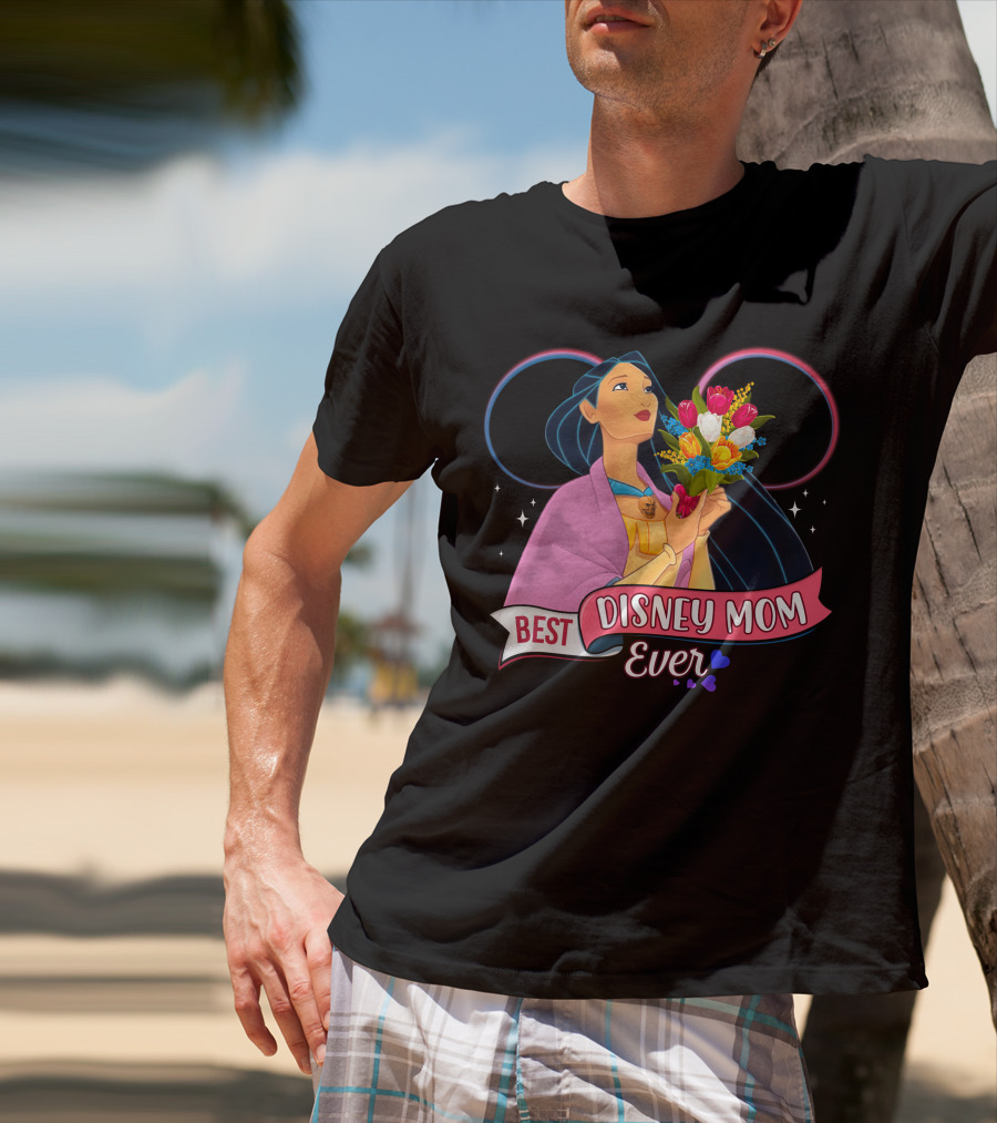 Best Disney Mom Ever Pocahontas Flowers Hearts Stars T-Shirt