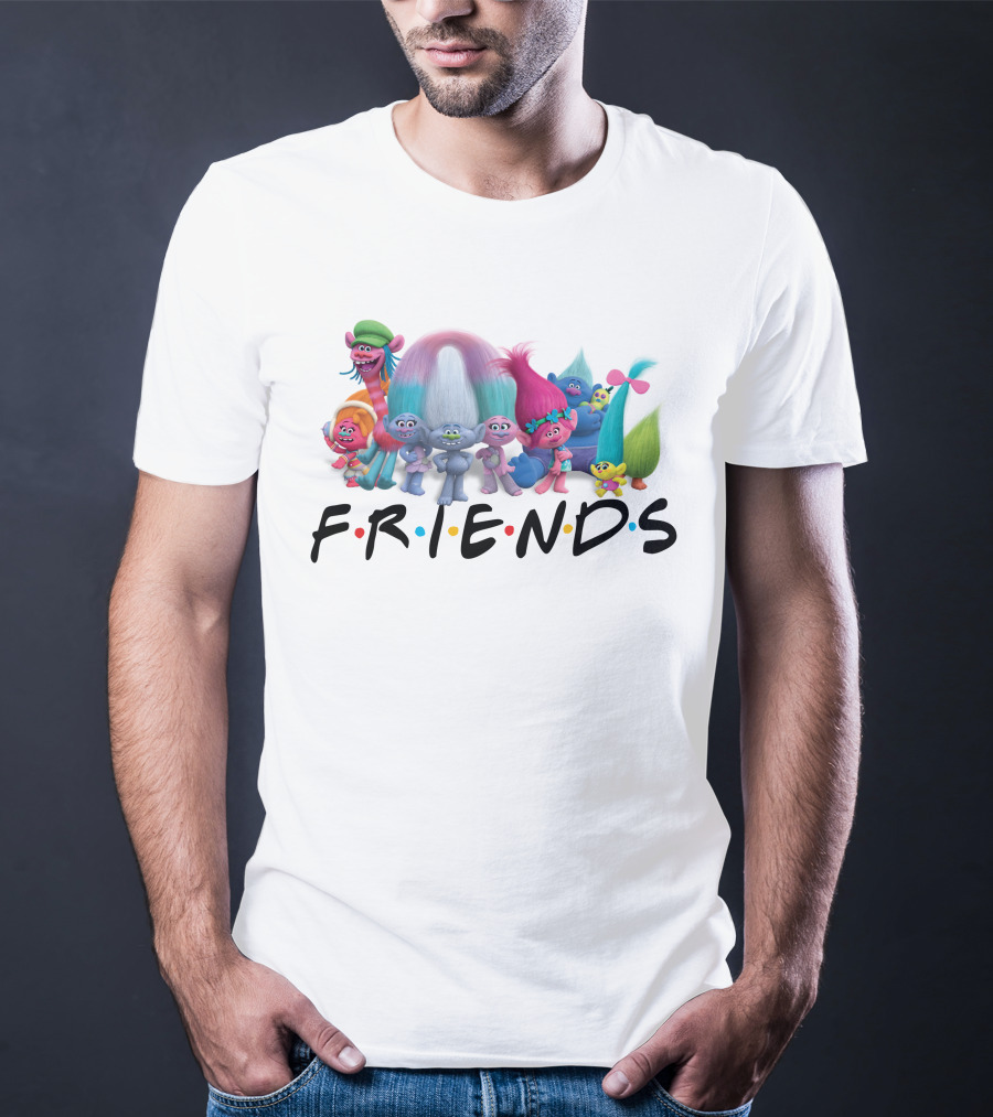 Trolls Cast With Friends Tv Show Font Style T-Shirt