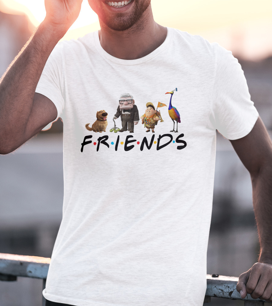 Up Movie Characters With Friends Logo Style T-Shirt