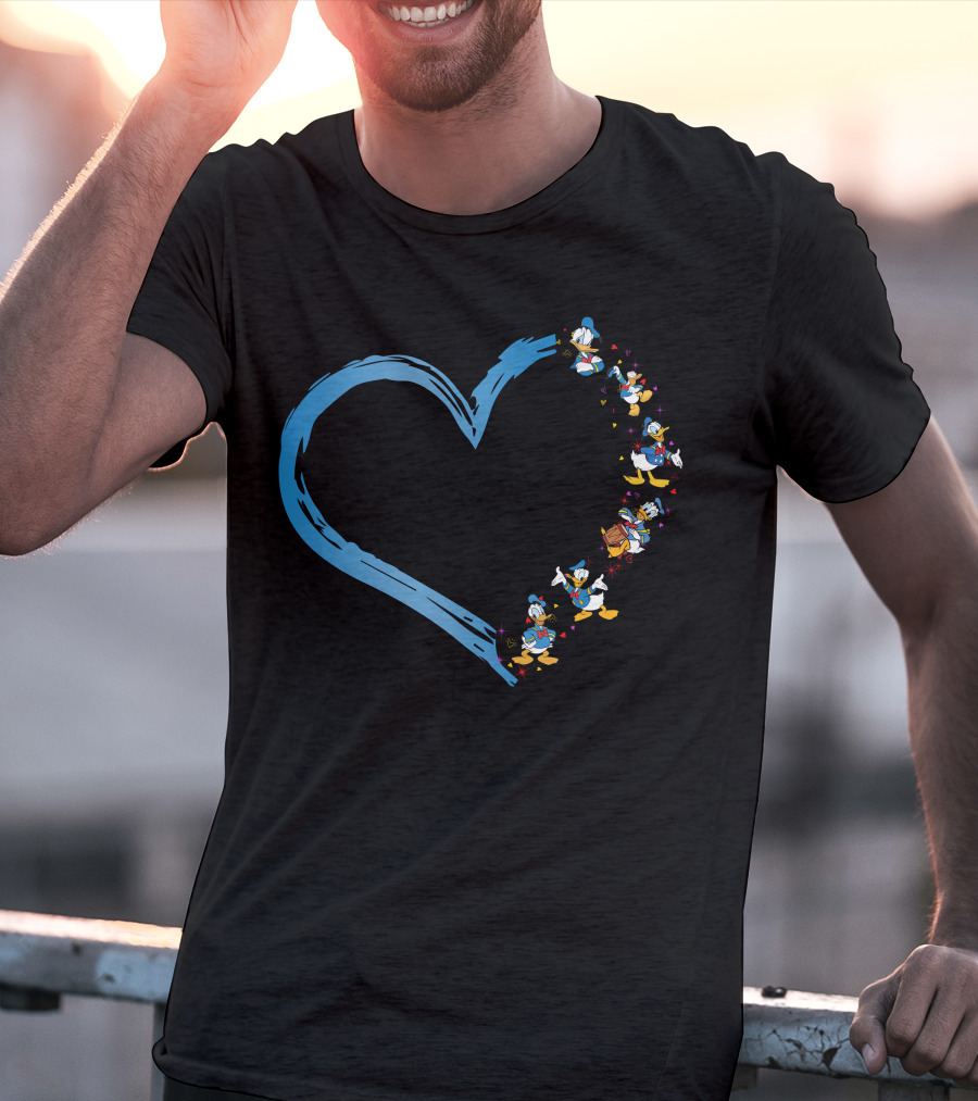 Donald Duck Blue Heart T-Shirt