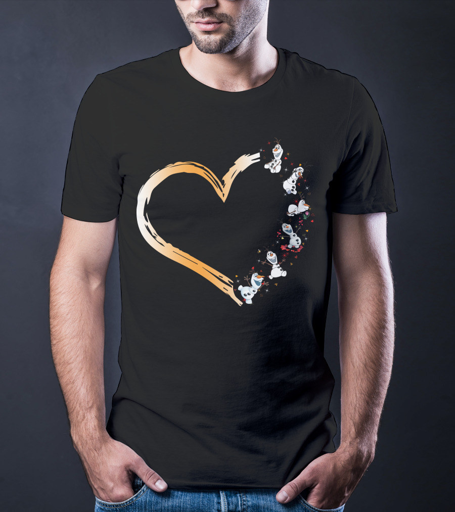 Olaf Heart Whimsical Frozen Characters Embrace T-Shirt