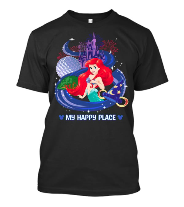 My Happy Place Ariel Epcot Magic Kingdom Fireworks Disney T-Shirt