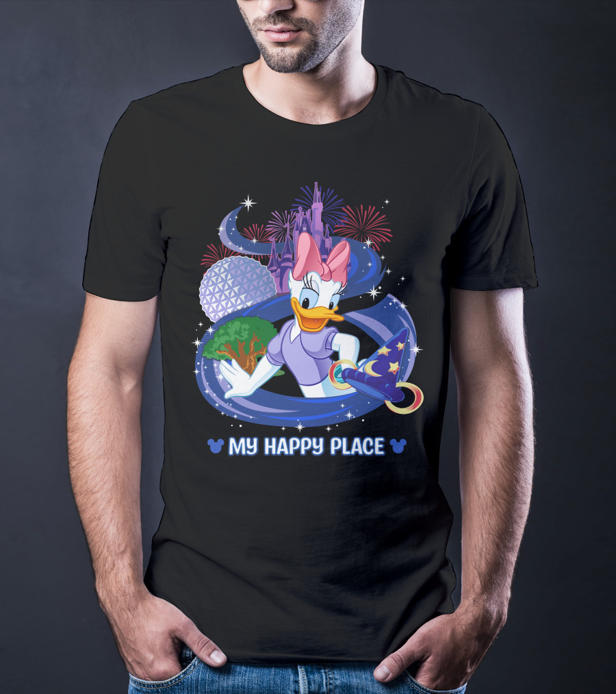 My Happy Place Daisy Fireworks Castle Disney Magic T-Shirt