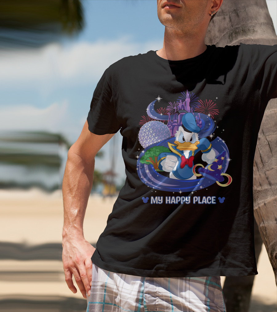 My Happy Place Donald Duck Disney Magic And Fireworks T-Shirt