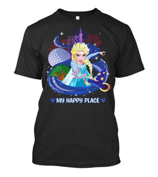 Elsa My Happy Place Fireworks And Magic Castle T-Shirt