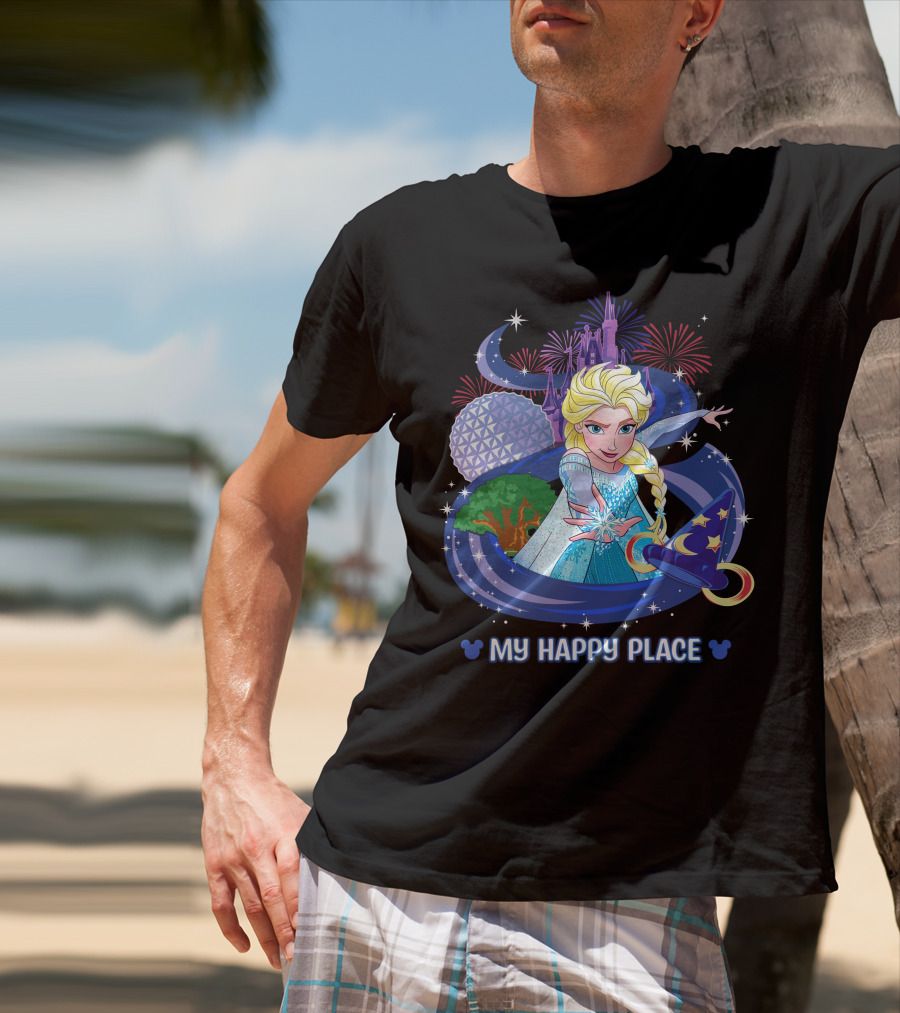 Elsa My Happy Place Fireworks And Magic Castle T-Shirt