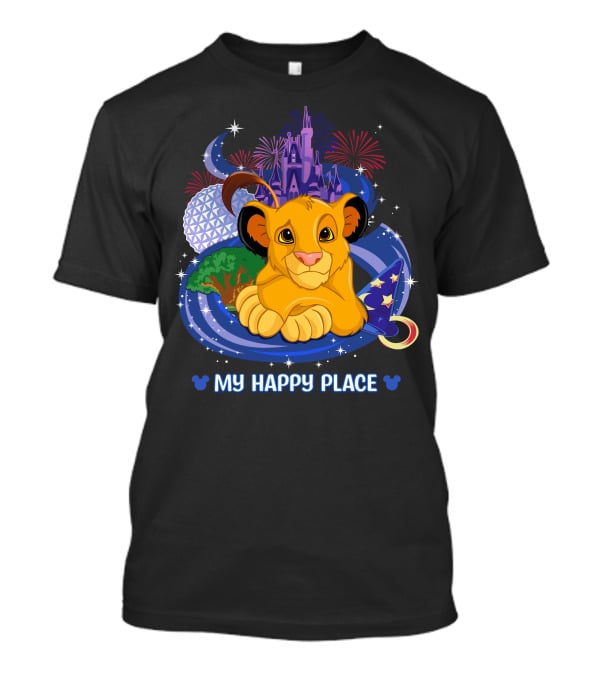 My Happy Place Simba Disney Castle Fireworks Night Magic T-Shirt