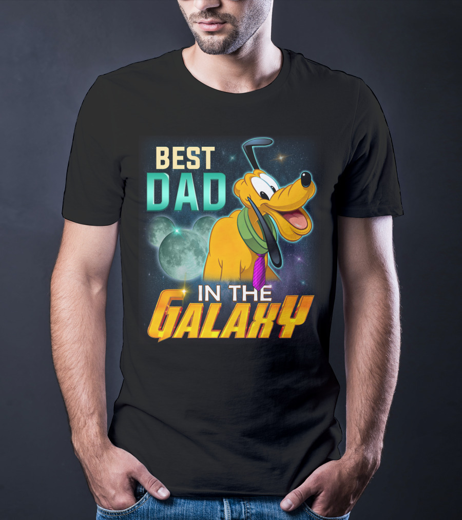 Best Dad In The Galaxy Pluto Disney Mickey Mouse Ears T-Shirt