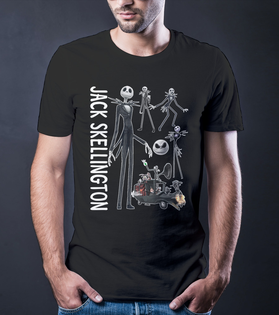 Jack Skellington Characters And Car Scene T-Shirt