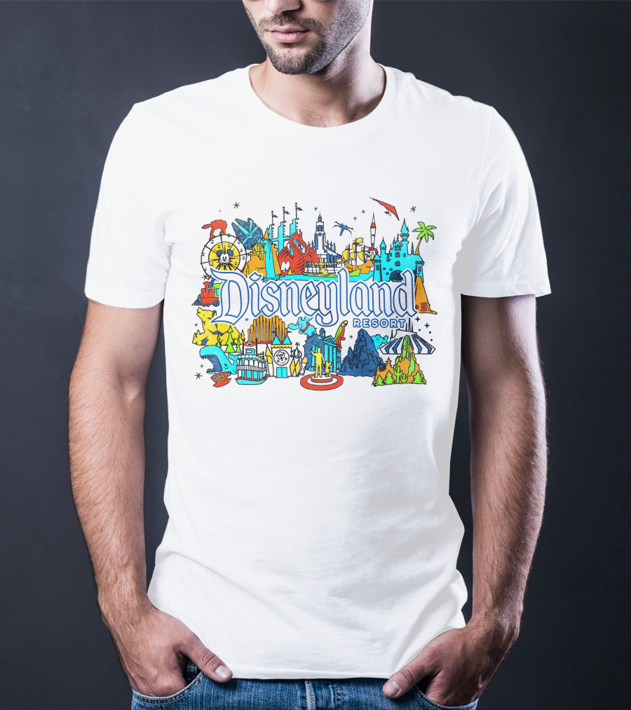 Disneyland Resort Iconic Attractions And Landmarks T-Shirt