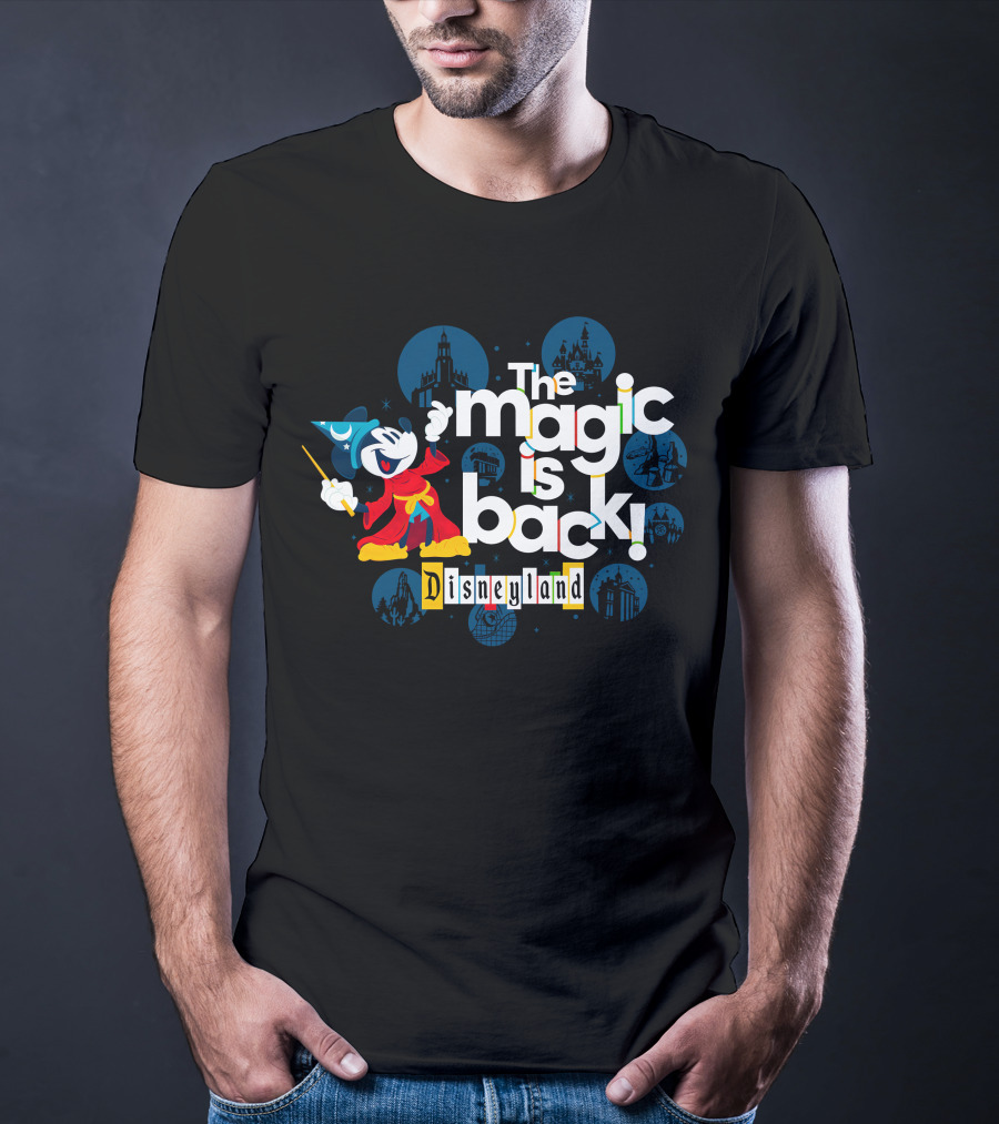 The Magic Is Back Disneyland Sorcerer Mickey T-Shirt