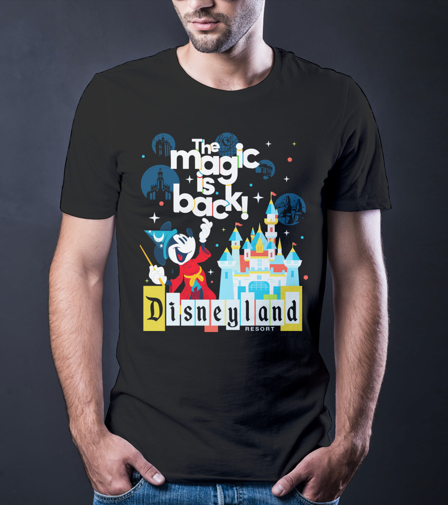 The Magic Is Back Disneyland Resort Mickey Mouse Castle Magic Kingdom T-Shirt