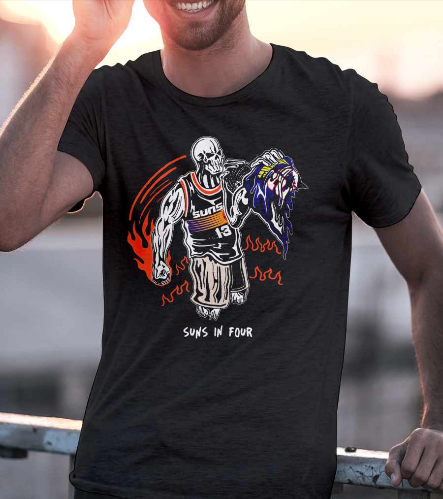 Phoenix Suns Victory Skull Holding Defeated Opponent Head Suns In Four T-Shirt
