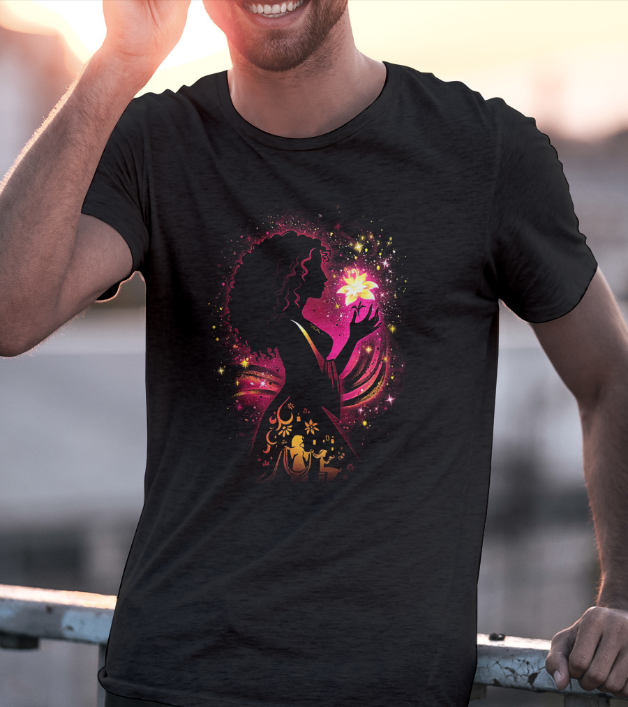 Gothel Enchanted Flower Silhouette Magic Glow T-Shirt
